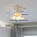 Modern white & brass ceramic led ceiling lamp bedroom lattice light