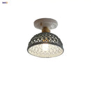 Modern white & brass ceramic led ceiling lamp bedroom lattice light