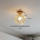 Modern white & brass ceramic led ceiling lamp bedroom lattice light