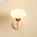 Modern white & brass opal glass wall sconce bedroom light