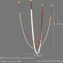 Modern white & brown leather chandelier dining room belt pendant light