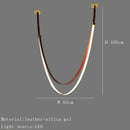 Modern white & brown leather chandelier dining room belt pendant light