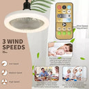 Modern white ceiling fan light with e27 socket for bedroom
