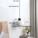 Modern white ceramic and wood pendant light fixture kitchen decor