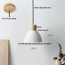 Modern white ceramic and wood pendant light fixture kitchen decor