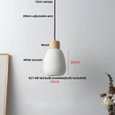 Modern white ceramic and wood pendant light fixture kitchen decor