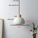 Modern white ceramic and wood pendant light fixture kitchen decor