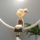 Modern white ceramic bird iron ring pendant light bedroom