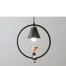 Modern white ceramic bird iron ring pendant light bedroom