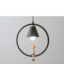 Modern white ceramic bird iron ring pendant light bedroom