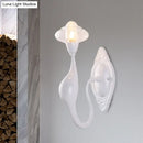 DecorBites™ Modern White LED Wall Sconce Light Fixture - Oval Glass, Dolphin-Shaped Arm