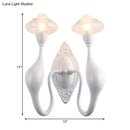 DecorBites™ Modern White LED Wall Sconce Light Fixture - Oval Glass, Dolphin-Shaped Arm
