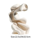 Modern white ceramic curl sculpture living room decor
