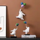 Modern white ceramic flying bear figurines kids bedroom decor