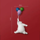 Modern white ceramic flying bear figurines kids bedroom decor
