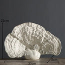 Modern white ceramic ganoderma lucidum sculpture living room decor