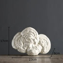 Modern white ceramic ganoderma lucidum sculpture living room decor