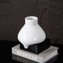 Modern white ceramic liquid vase living room melting bronze decor