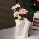 DecorBites™ Ceramic Man Face Book Stand Vase for Room Decor and Storage