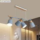 DecorBites™ Nordic Island Light with Tapered Shade - Green/Grey/White - 4 Lights - Kitchen Dining Room Hanging Lamp