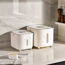 Modern white ceramic rice food storage container kitchen grain bucket