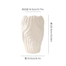 Modern white ceramic vase with irregular wavy patterns living room decor
