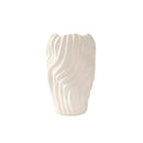 Modern white ceramic vase with irregular wavy patterns living room decor