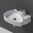 Modern white ceramic wall mounted wash basin bathroom sink