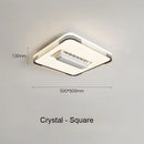 Modern white & chrome square ceiling fan chandelier bedroom led light