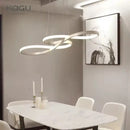 Modern white circle led chandelier living room infinity pendant light