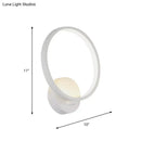 DecorBites™ Minimalist White LED Circle Sconce Light Fixture with Acrylic Wall Mount - Warm/White Light for Corridor, 8"/10" Width