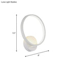 DecorBites™ Minimalist White LED Circle Sconce Light Fixture with Acrylic Wall Mount - Warm/White Light for Corridor, 8"/10" Width