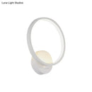 DecorBites™ Minimalist White LED Circle Sconce Light Fixture with Acrylic Wall Mount - Warm/White Light for Corridor, 8"/10" Width