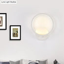 DecorBites™ Minimalist White LED Circle Sconce Light Fixture with Acrylic Wall Mount - Warm/White Light for Corridor, 8"/10" Width