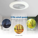 Modern white circular ceiling fan light living room invisible blades