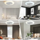 Modern white circular ceiling fan light living room invisible blades
