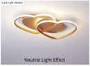 Modern white & coffee interlocking heart led pendant light bedroom
