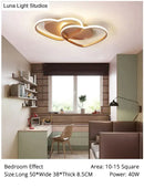 Modern white & coffee interlocking heart led pendant light bedroom