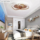 Modern white & coffee interlocking heart led pendant light bedroom