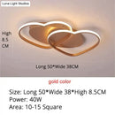 Modern white & coffee interlocking heart led pendant light bedroom