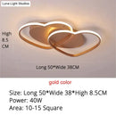Modern white & coffee interlocking heart led pendant light bedroom