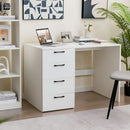 Modern White Computer Desk With Four Spacious Drawers