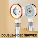 Modern white & copper dual sided high pressure showerhead bathroom
