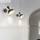 Modern white & copper rotating node dome sconce bedroom light