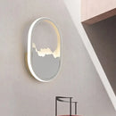 Modern white cracked design oval sconce lamp for stairway lighting