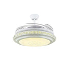 Modern white crystal chandeliers ceiling fans with led for bedroom