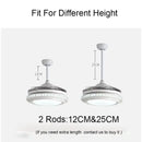 Modern white crystal chandeliers ceiling fans with led for bedroom