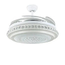 Modern white crystal chandeliers ceiling fans with led for bedroom