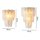 Modern white crystal feather wall lamp bedroom gold pearl sconce