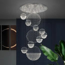 Modern white crystal led chandelier villa living room light